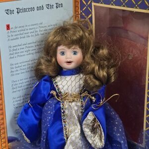 Knickerbocker Princess and the Pea Doll‎ Girls OS Blue Gold 1995 Limited Edition